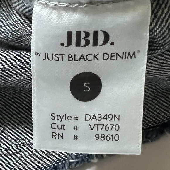 JBD Just Black Denim Jacket Women S Blue Excellent Distressed Raw Hem DA349N - Picture 5 of 10